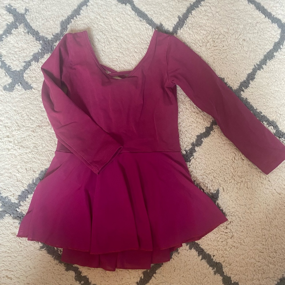 Little girl ballet leotard with skirt - long sleeve